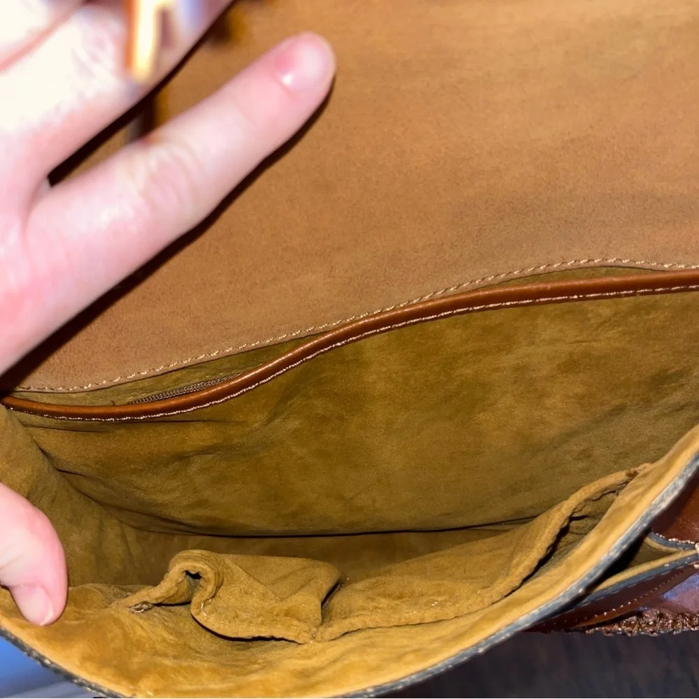 Patricia Nash Brown Leather Tassel Shoulder Bag